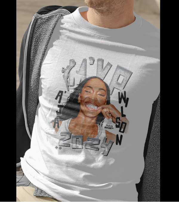 A’ja Wilson 2024 MVP Las Vegas Aces Playa Society WNBA T-Shirt