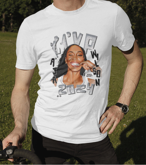 A’ja Wilson 2024 MVP Las Vegas Aces Playa Society WNBA T-Shirt