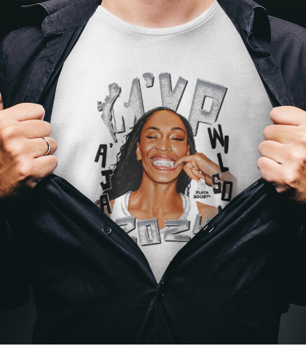 A’ja Wilson 2024 MVP Las Vegas Aces Playa Society WNBA T-Shirt