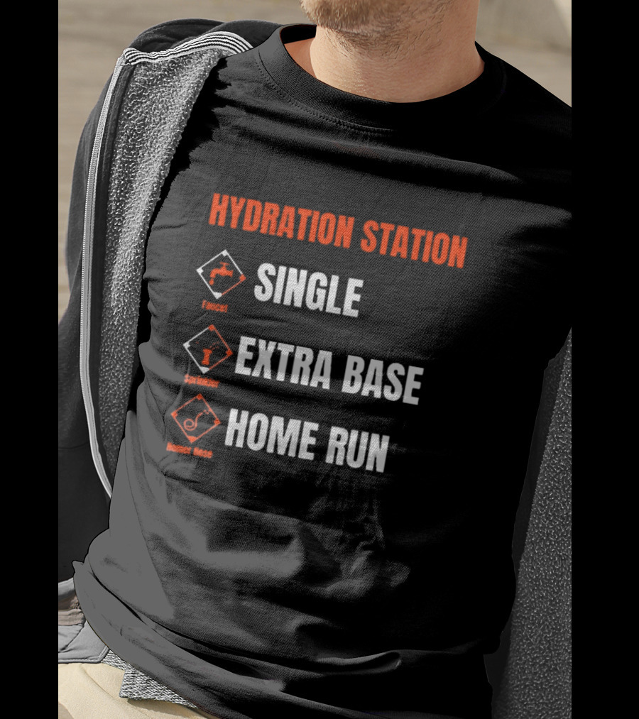 Hydration Station Single Faucet Extra Base Sprinkler Home Run Homer Hose T-Shirt
