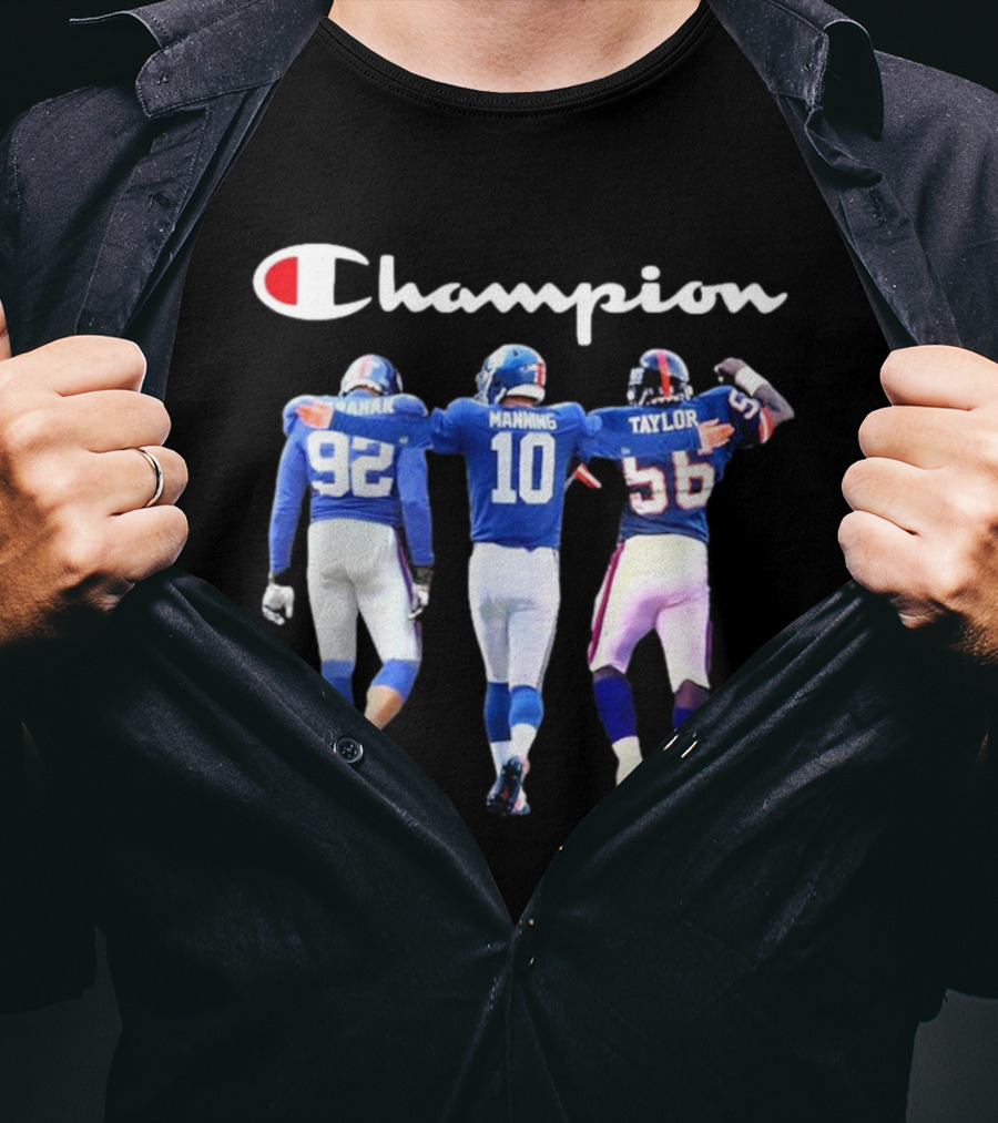 Champion Strahan Manning Taylor New York Giants Signatures T-Shirt