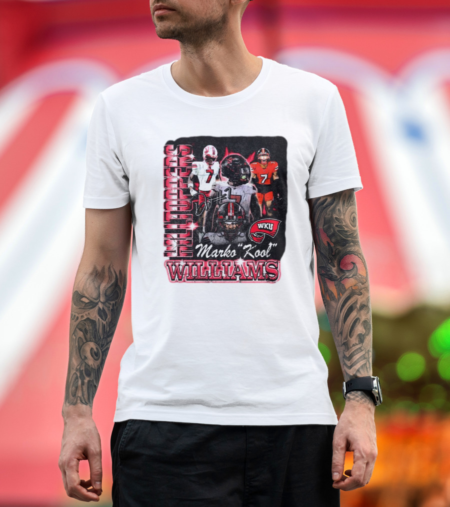 Hilltoppers WKU Marko Kool Williams 90s #7 Football T-Shirt