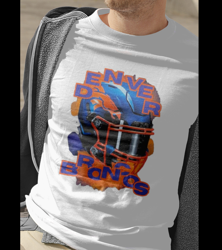 Denver Broncos Helmet Team Sports T-Shirt