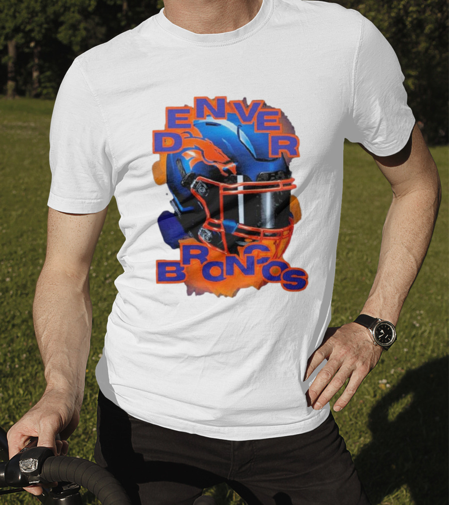 Denver Broncos Helmet Team Sports T-Shirt