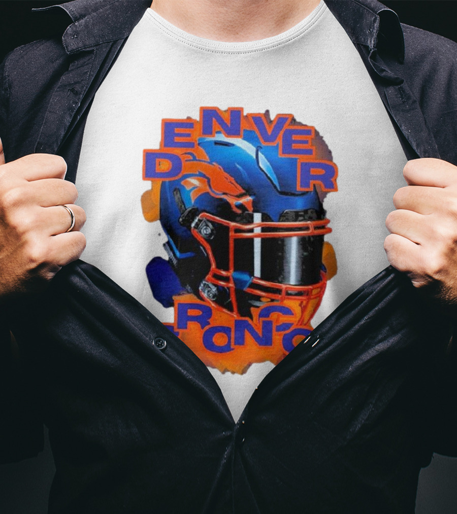 Denver Broncos Helmet Team Sports T-Shirt