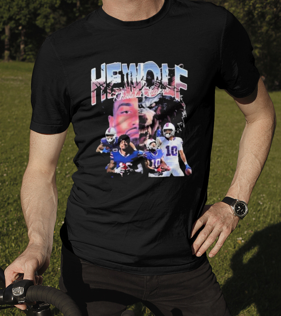 HeWolf Khalil Shakir Buffalo Bills NFL Players Wolf Fusion T-Shirt