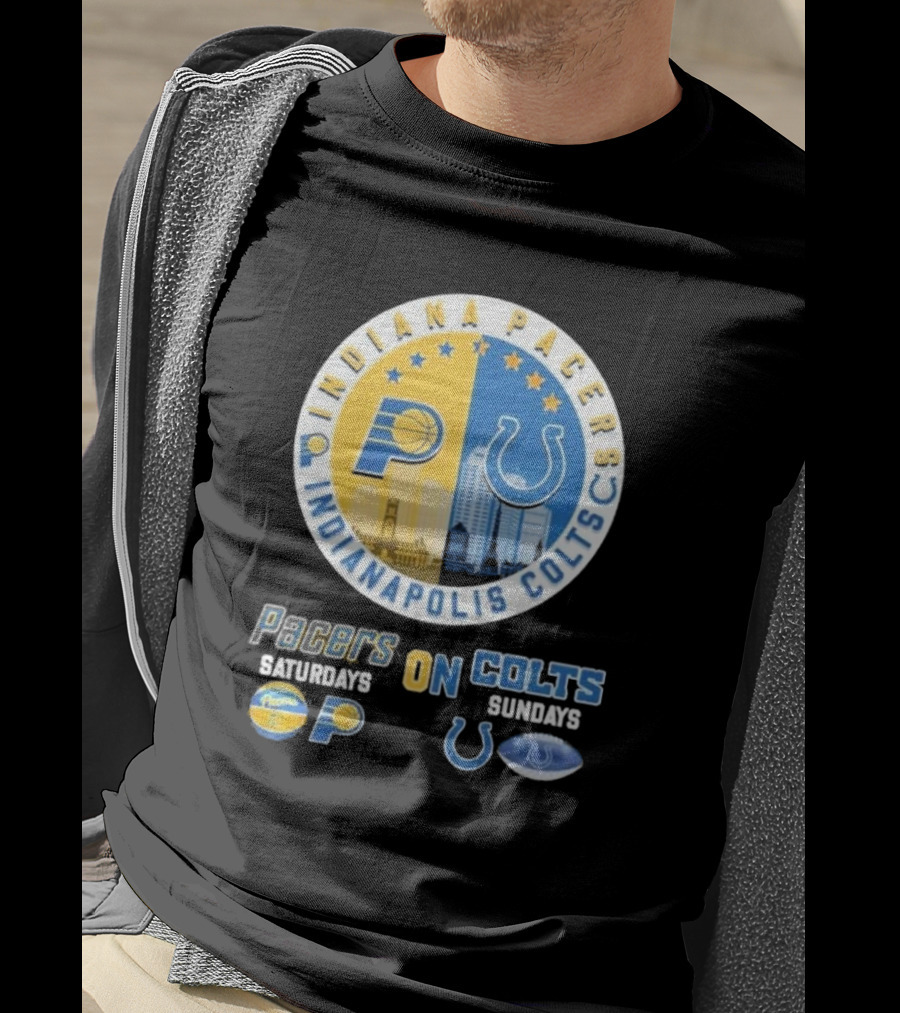 Indiana Pacers Indianapolis Colts Saturdays Pacers On Sundays Colts T-Shirt