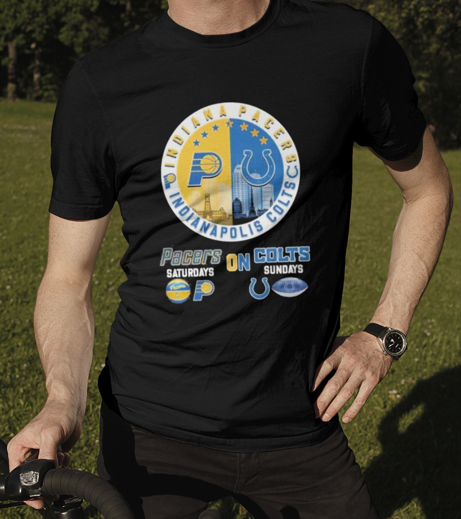 Indiana Pacers Indianapolis Colts Saturdays Pacers On Sundays Colts T-Shirt