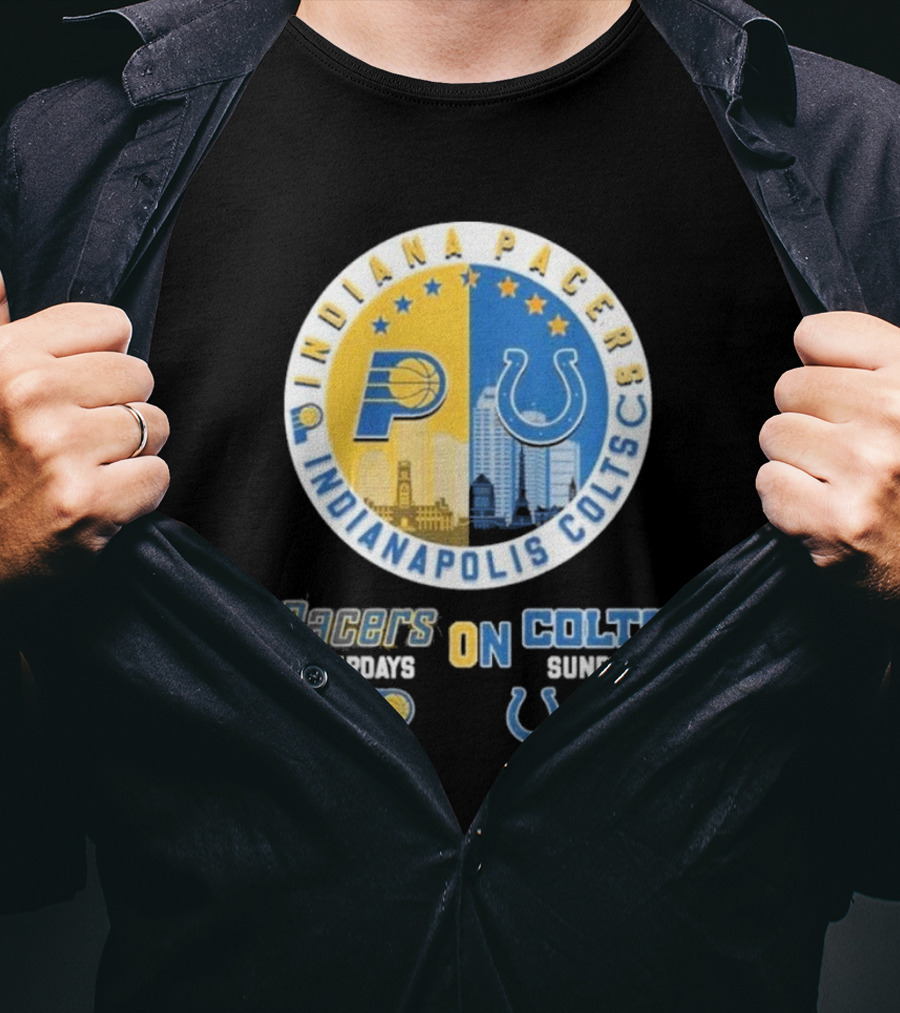 Indiana Pacers Indianapolis Colts Saturdays Pacers On Sundays Colts T-Shirt