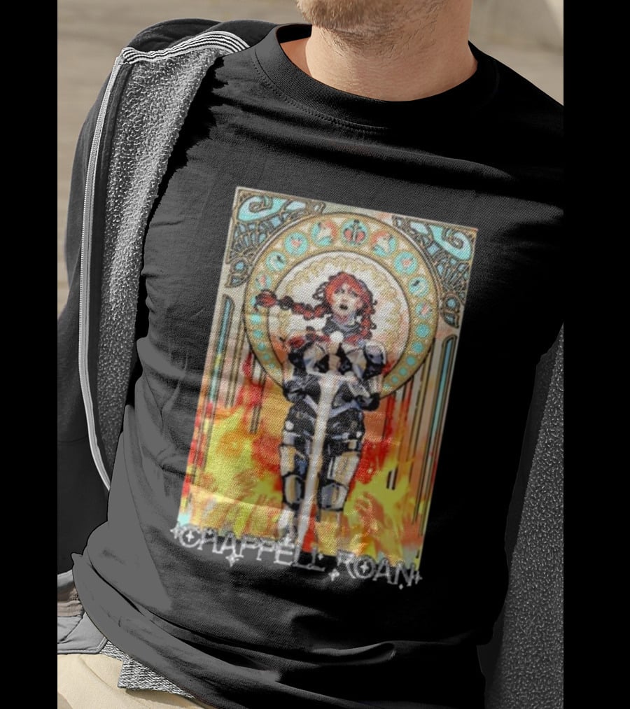 Chappell Roan Knight Armor Flame Background T-Shirt