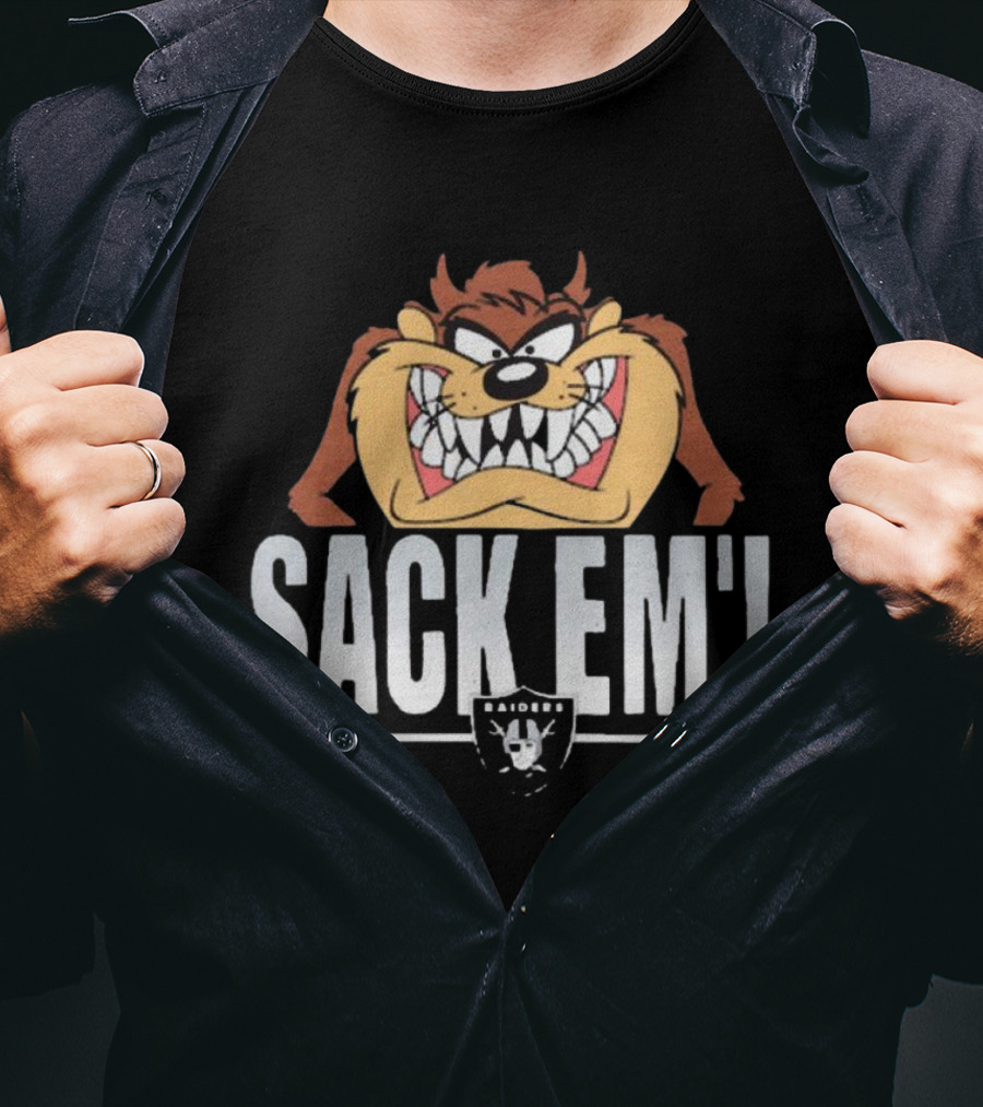 Looney Tunes Taz Sack Em’ Las Vegas Raiders NFL T-Shirt