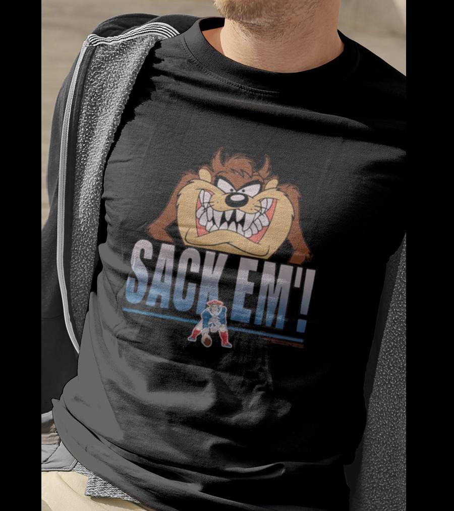 Sack Em' Looney Tunes Taz X New England Patriots NFL T-Shirt