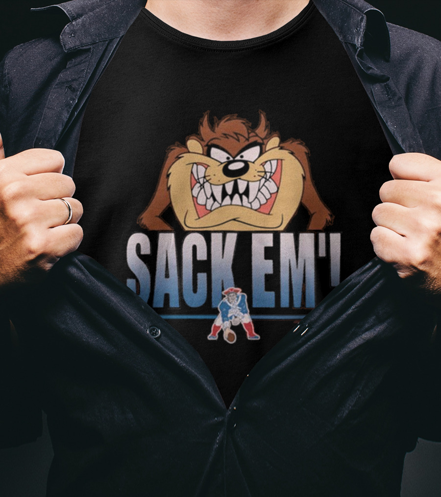 Sack Em' Looney Tunes Taz X New England Patriots NFL T-Shirt
