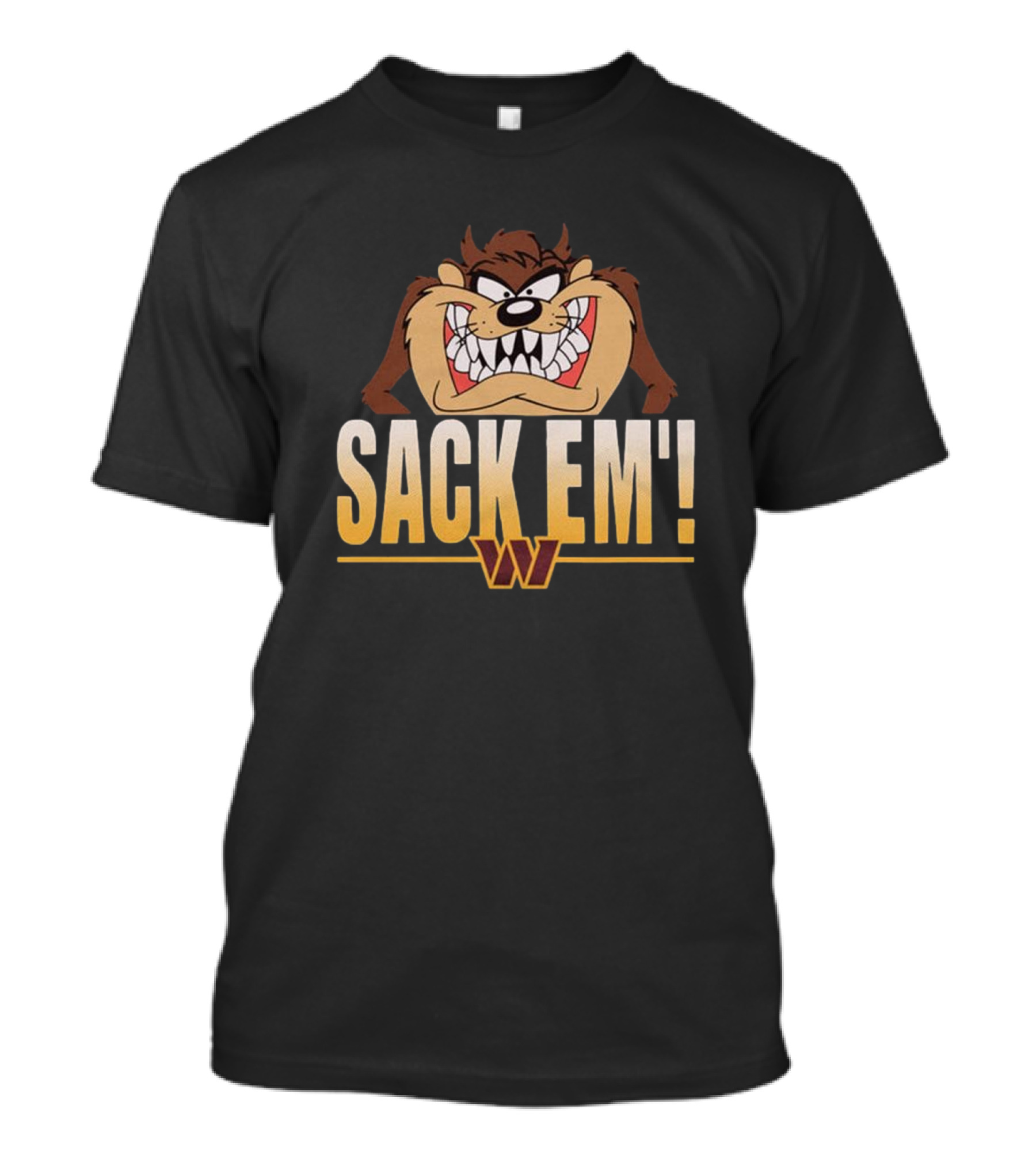 Looney Tunes Taz Sack Em’ Washington Commanders NFL T-Shirt