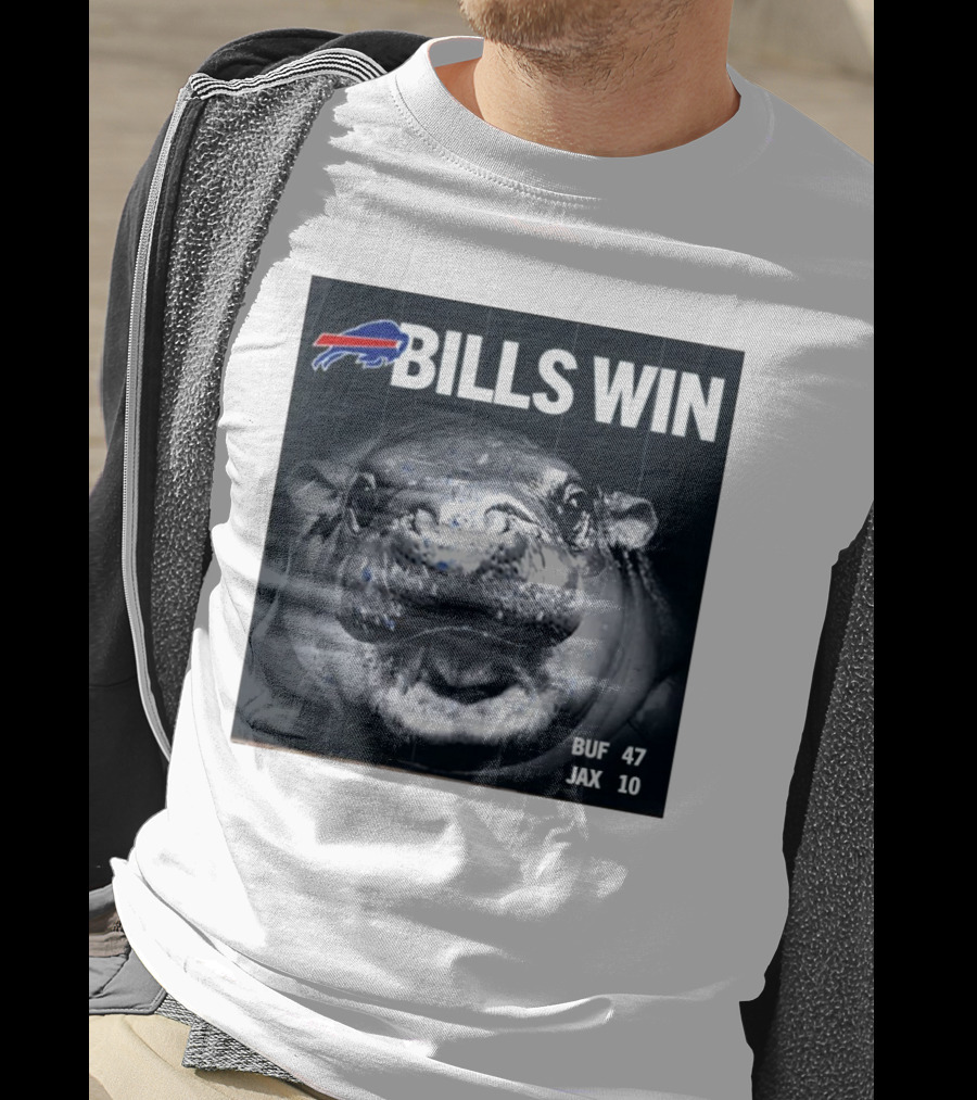 BILLS WIN Buffalo Bills Mafia GoBills Moodeng BUF 47 JAX 10 T-Shirt
