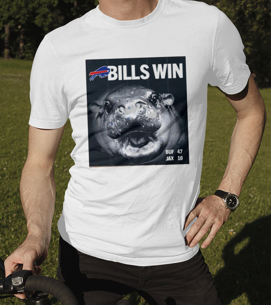 BILLS WIN Buffalo Bills Mafia GoBills Moodeng BUF 47 JAX 10 T-Shirt