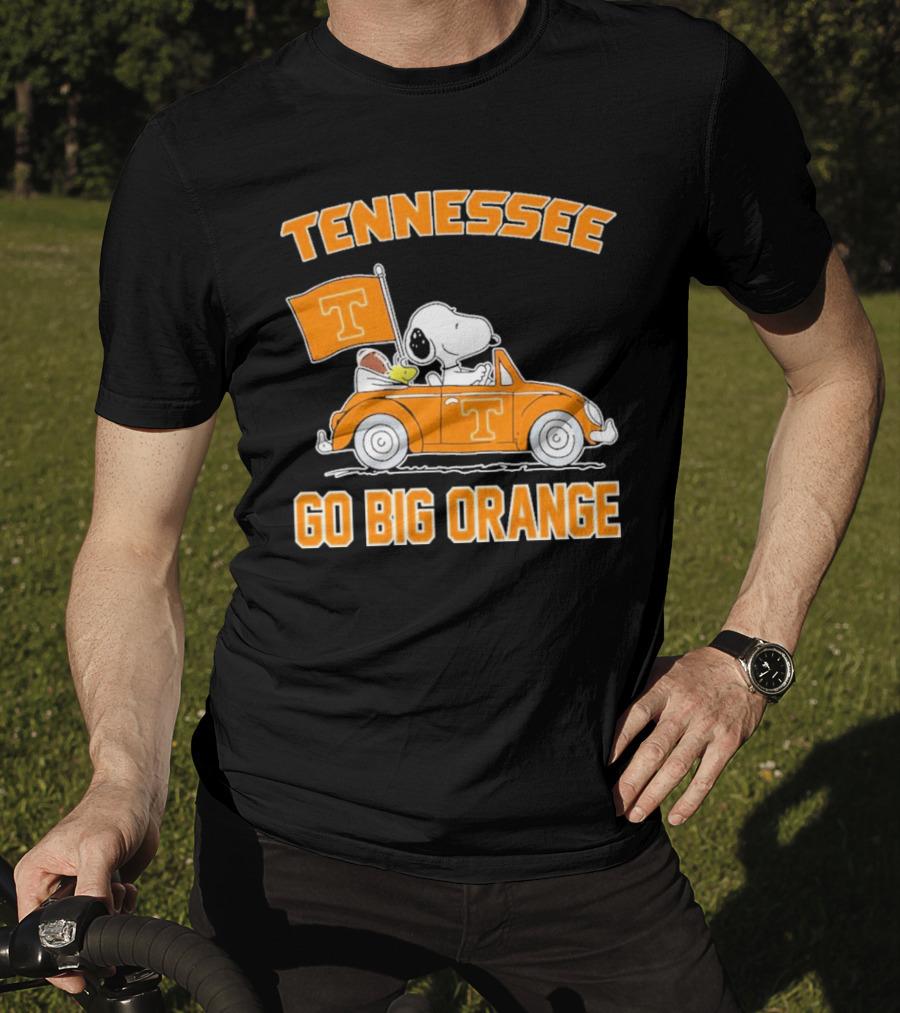 Tennessee Volunteers Snoopy Woodstock Car Go Big Orange T-Shirt