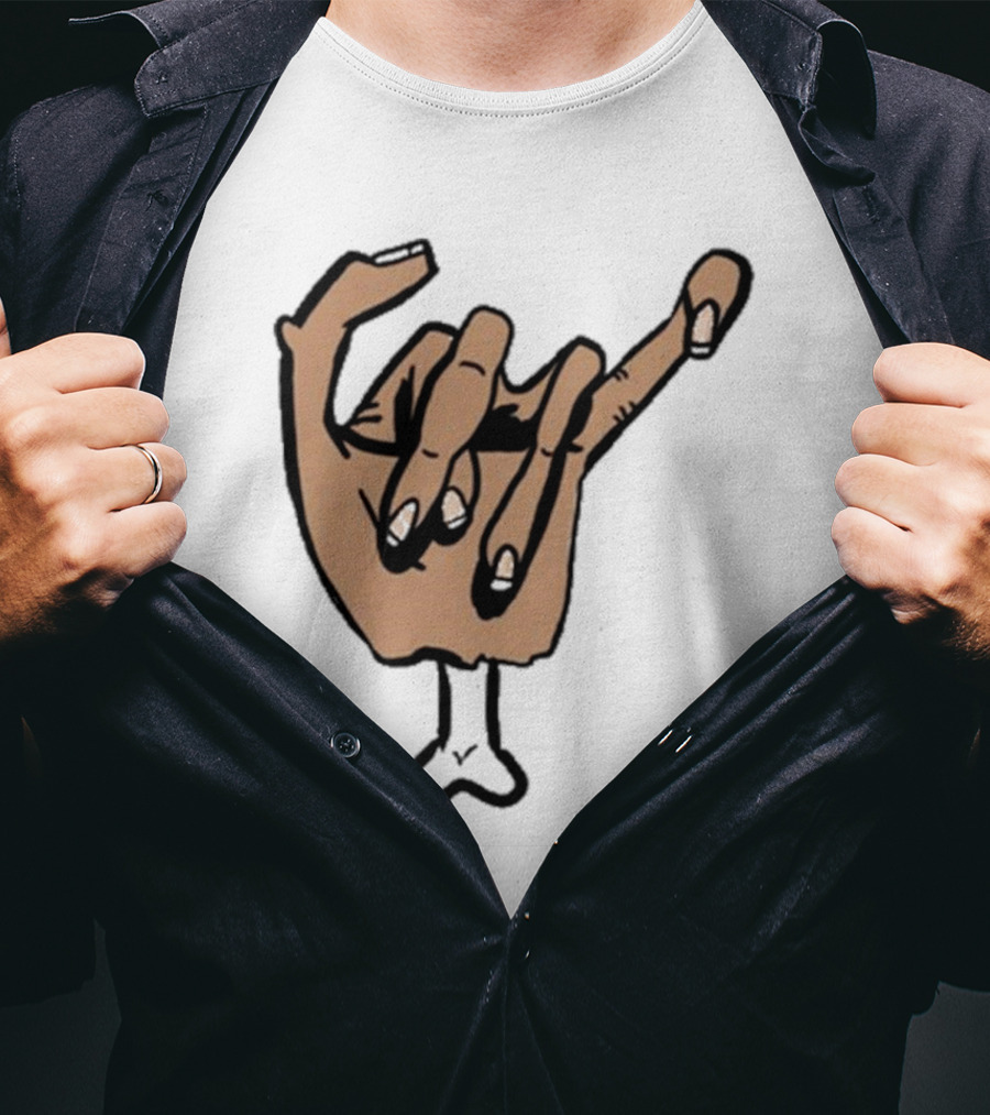 Ricky Berwick Crippled Bone Hand Gesture T-Shirt