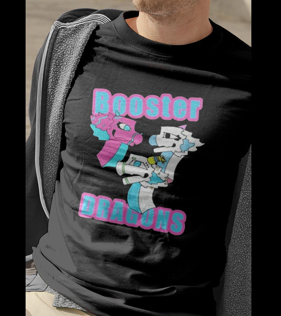 Booster Dragons Colorful Cartoon Characters T-Shirt