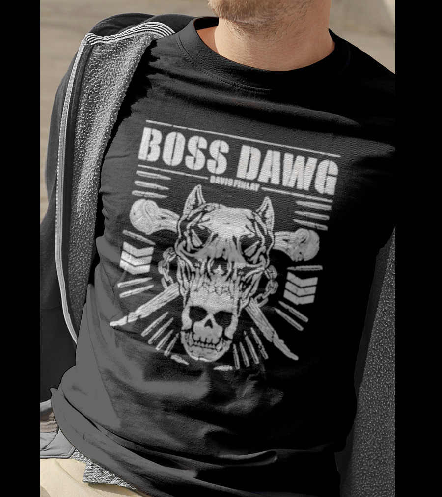 Boss Dawg David Finlay Skull And Chevrons Crossbone T-Shirt