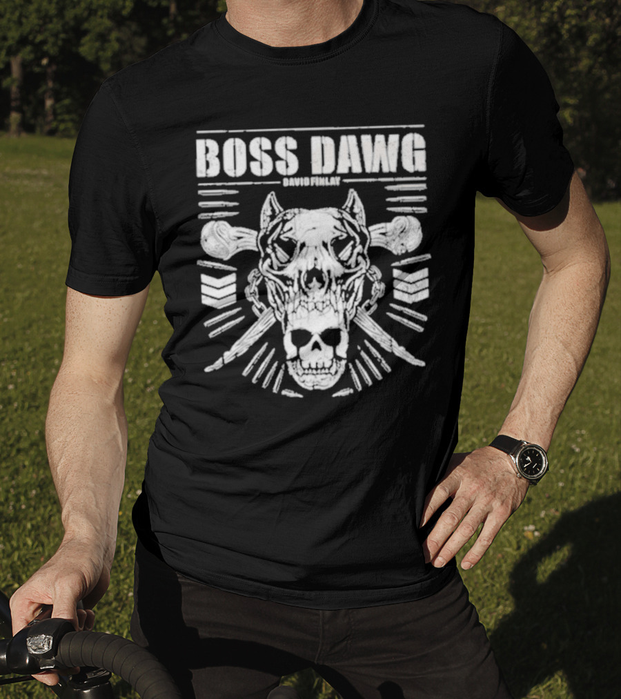 Boss Dawg David Finlay Skull And Chevrons Crossbone T-Shirt