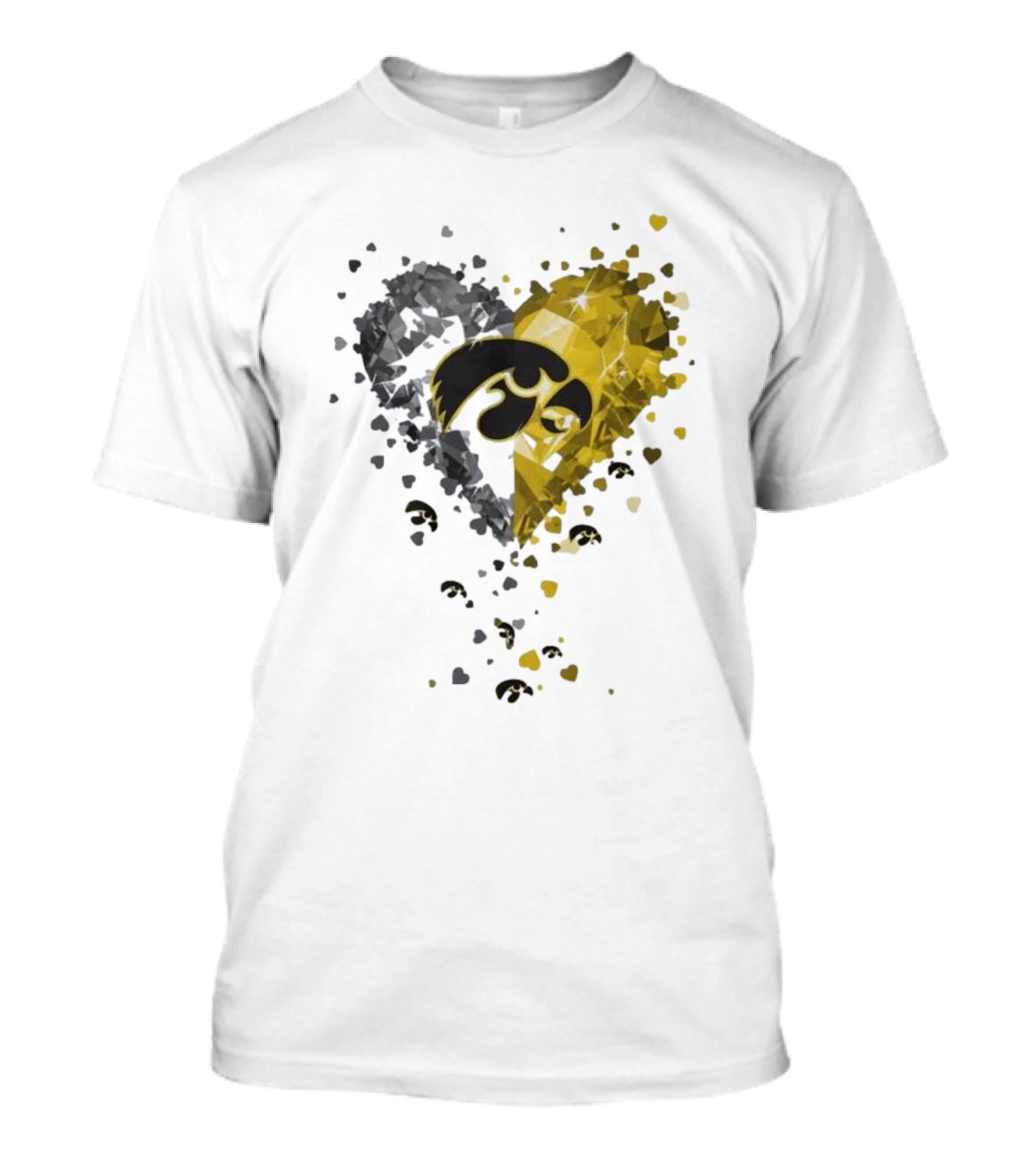 Heart Diamonds Crystal Hawkeyes Iowa Heart T-Shirt