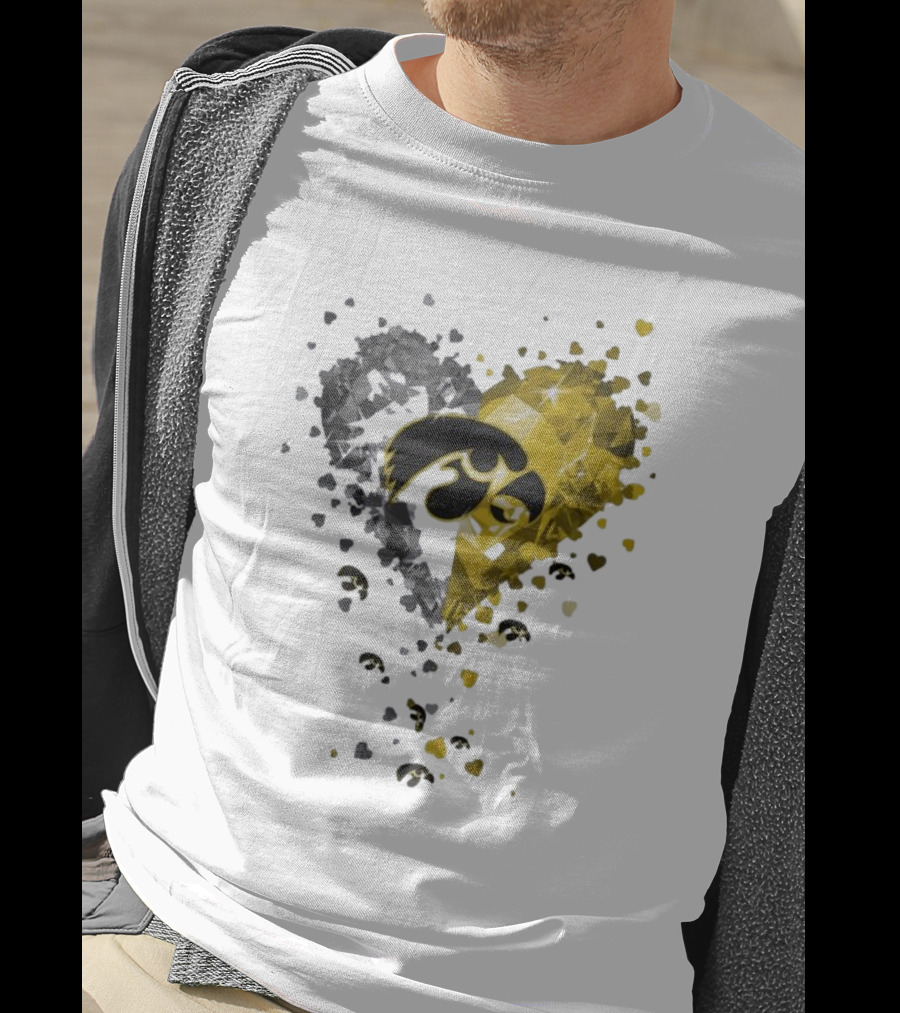 Heart Diamonds Crystal Hawkeyes Iowa Heart T-Shirt