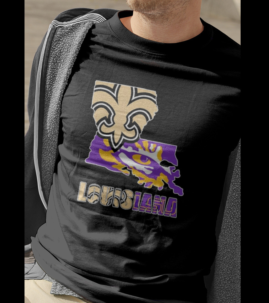 Louisiana Fleur-de-lis And Tiger Eye Graphics T-Shirt