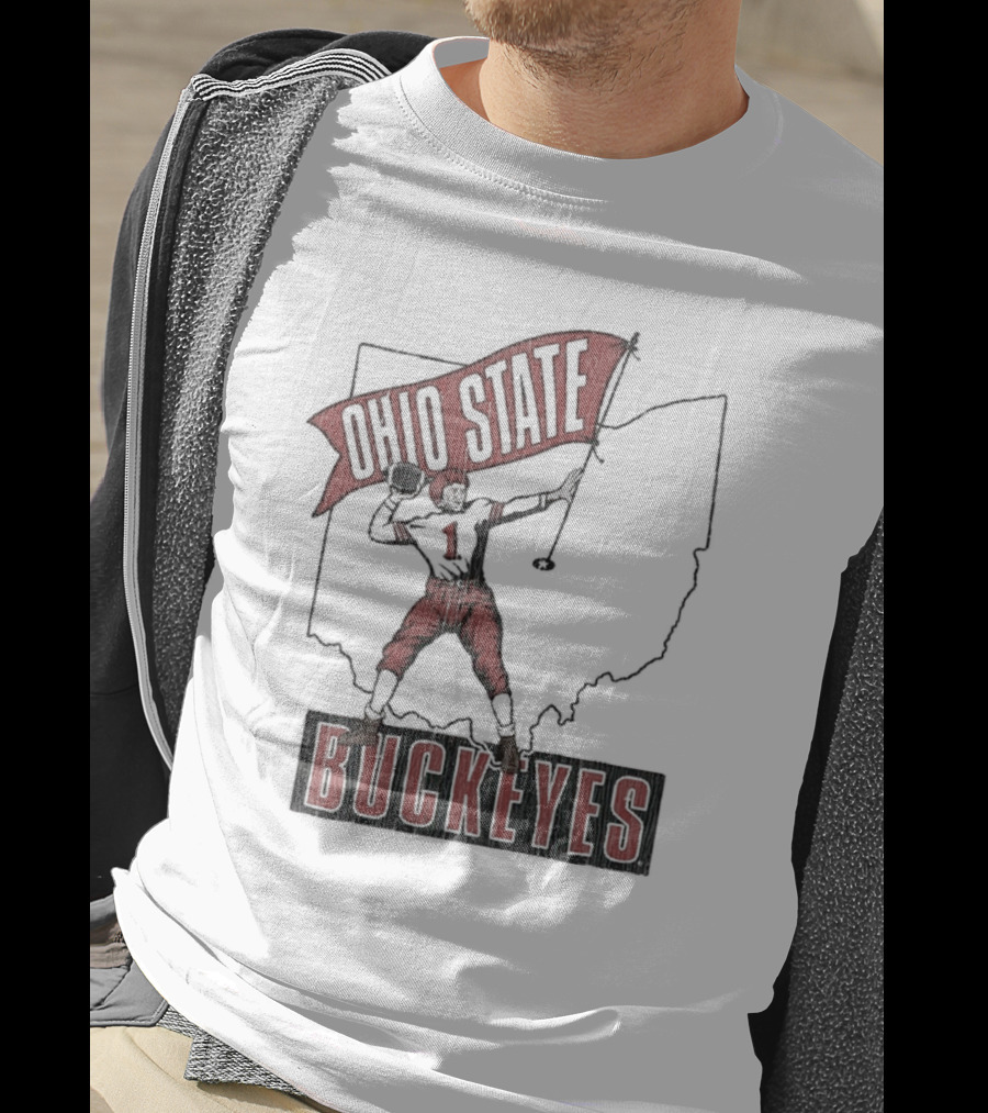 Ohio State Buckeyes Player #1 Vintage Football Home Territory T-Shirt