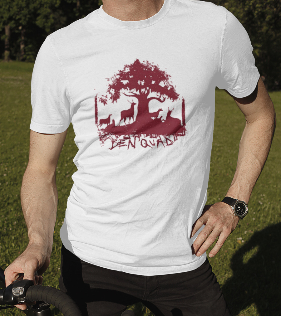 Ben Quad Deer Under Red Tree Natural Pure Noise T-Shirt