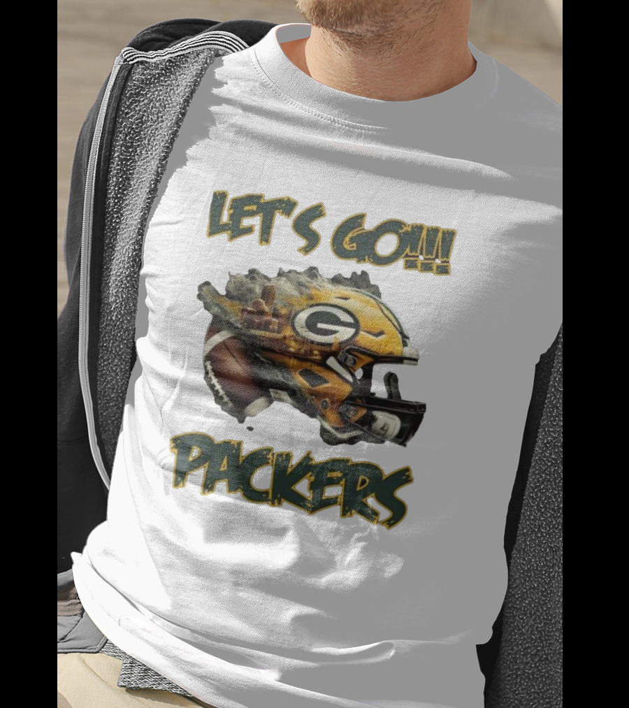 Let’s Go Packers Helmet Green Bay Football Match T-Shirt