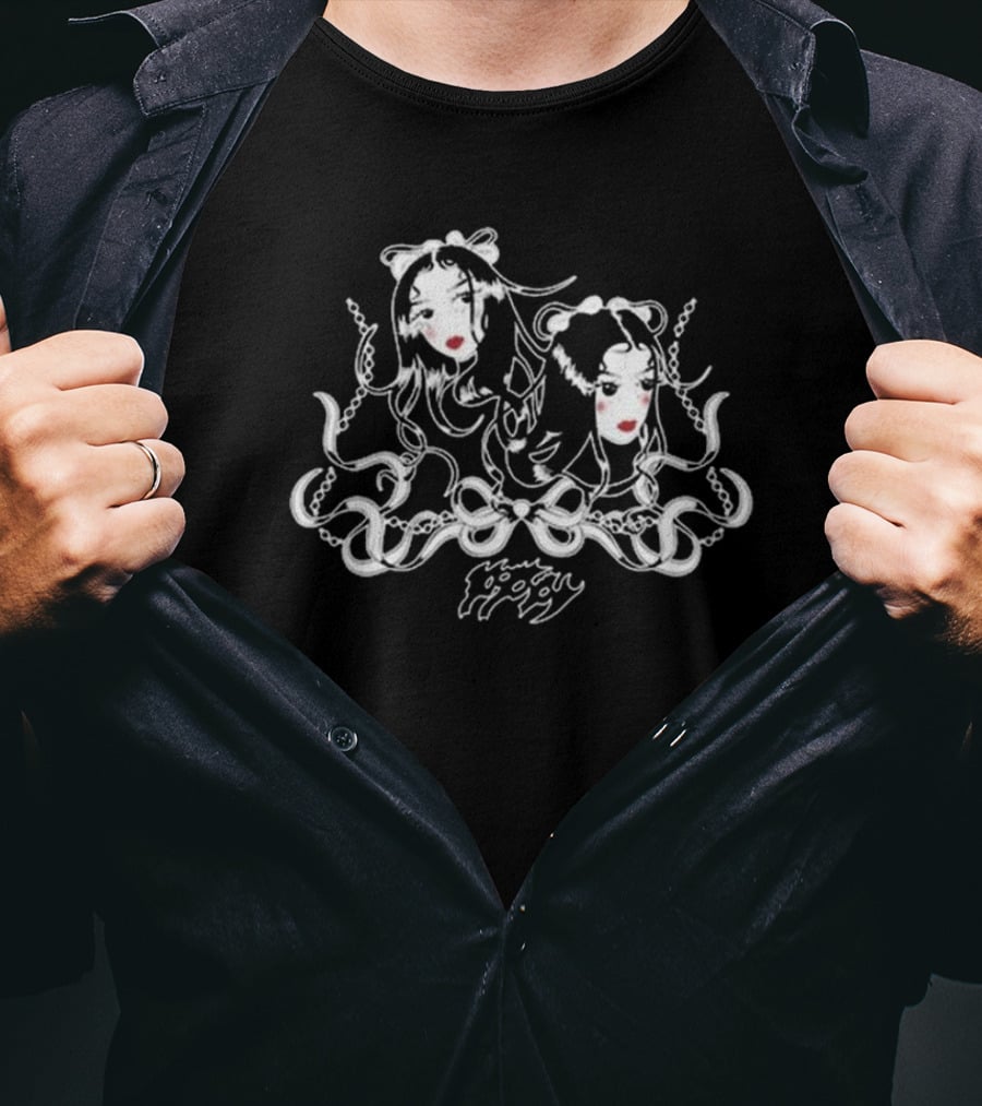 They're All Around Us Elegant Gothic Twins T-Shirt