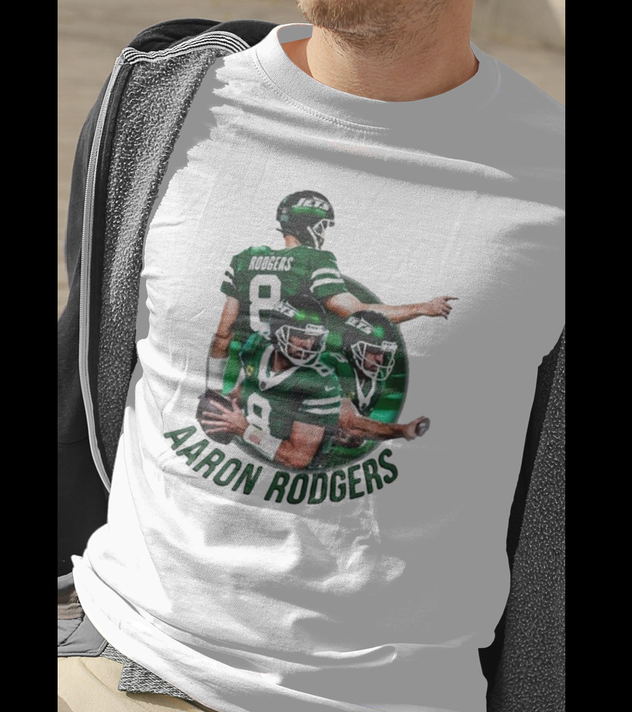 Aaron Rodgers New York Jets NFL Quarterback Number 8 T-Shirt