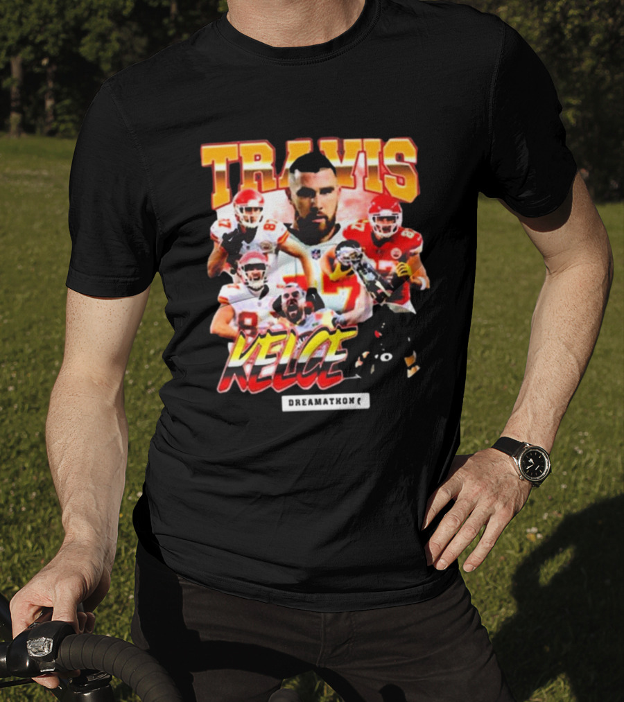 Travis Kelce Kansas City Chiefs Dreamathon Football Player Collage T-Shirt