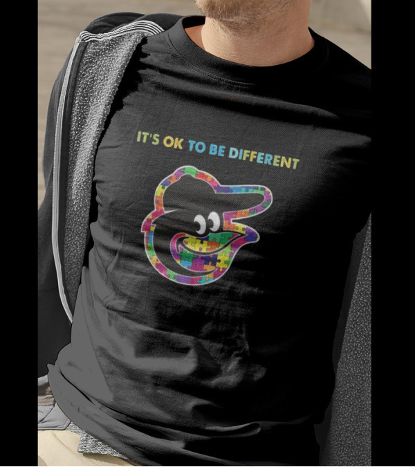 MLB Baltimore Orioles It’s Ok To Be Different Autism 2024 Puzzle T-Shirt