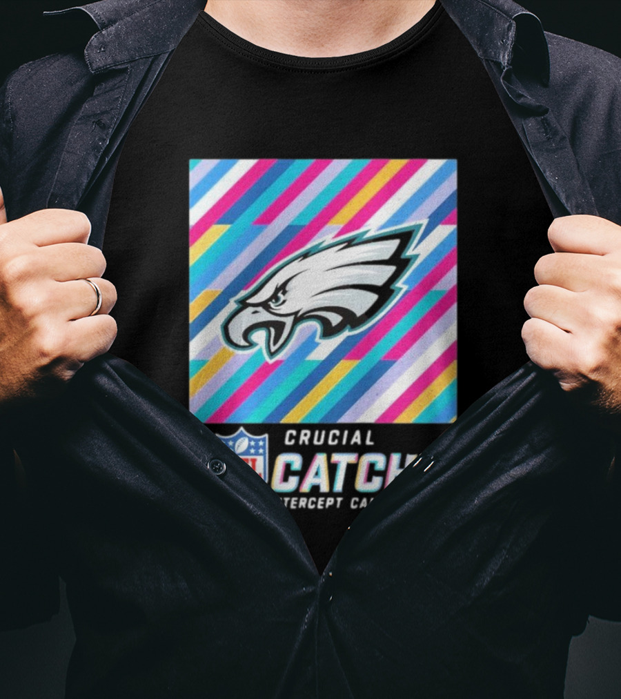 NFL Crucial Catch Intercept Cancer Philadelphia Eagles T-Shirt
