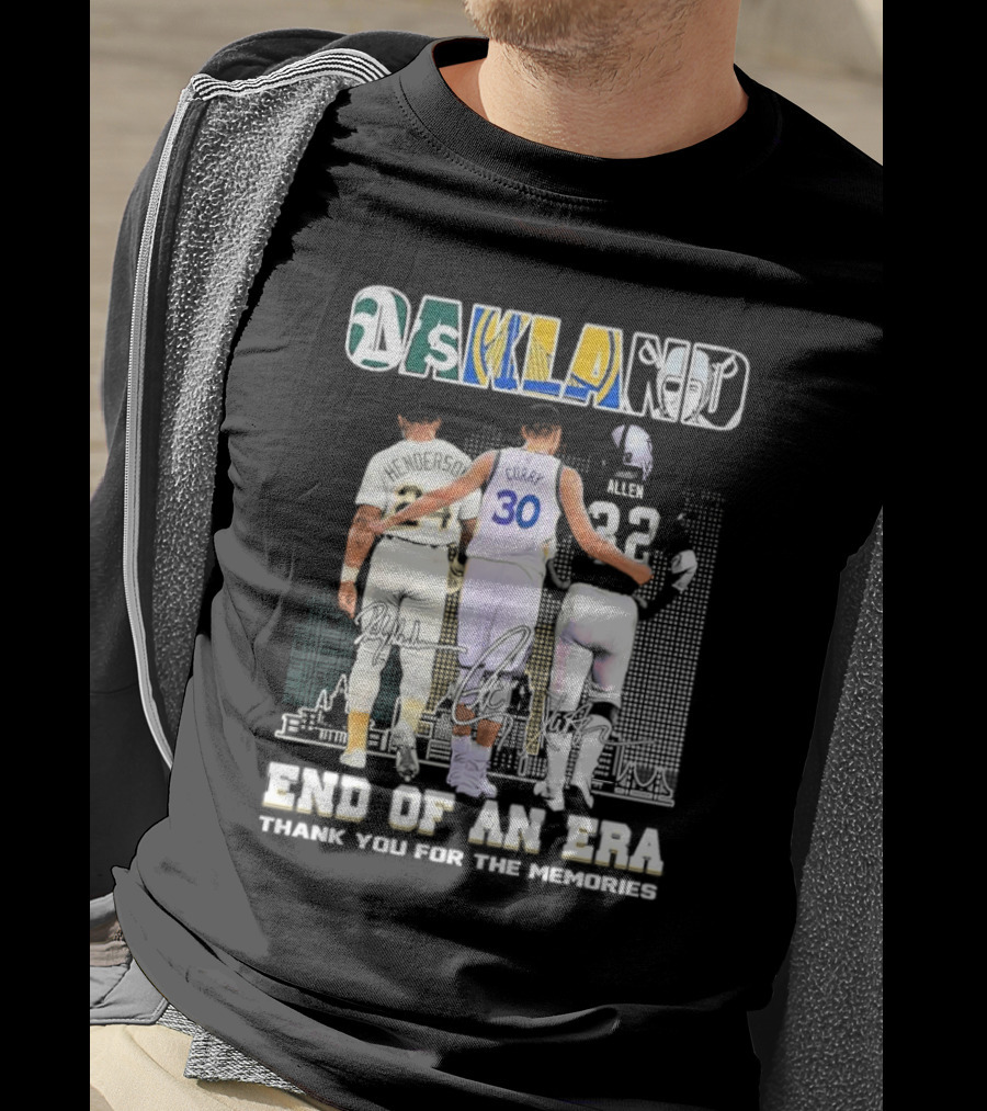 Oakland City End Of An Era Henderson Curry Allen Thank You For The Memories T-Shirt