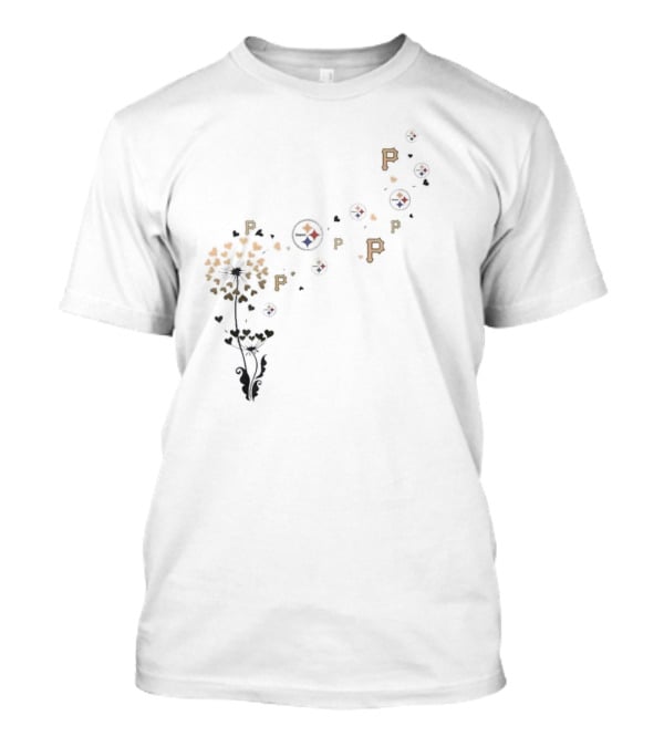 Pittsburgh Sports Teams Icons With Floral Dandelion Elements T-Shirt