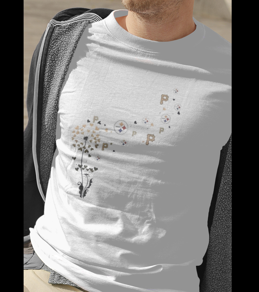 Pittsburgh Sports Teams Icons With Floral Dandelion Elements T-Shirt