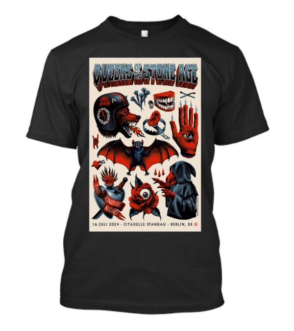 Queens Of The Stone Age 16 Juli 2024 Zitadelle Spandau Berlin DE The End Is Nero Tour T-Shirt