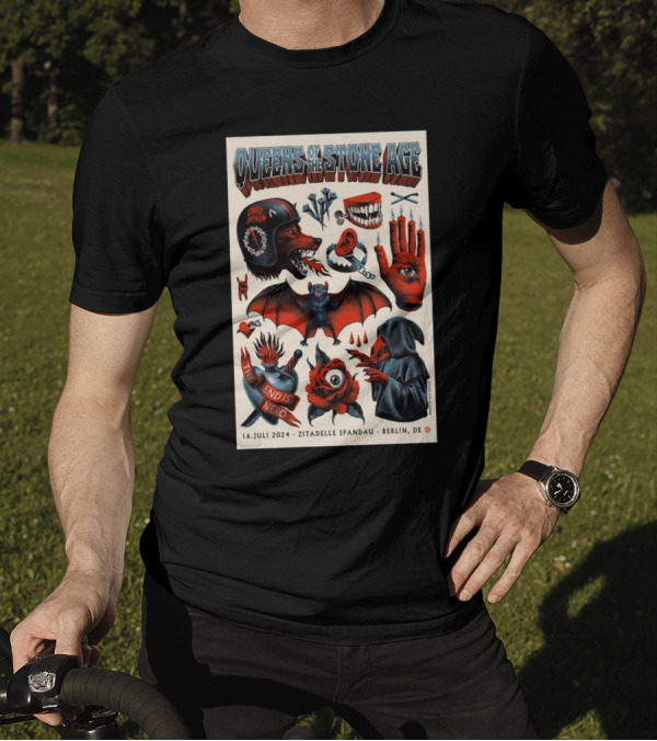 Queens Of The Stone Age 16 Juli 2024 Zitadelle Spandau Berlin DE The End Is Nero Tour T-Shirt