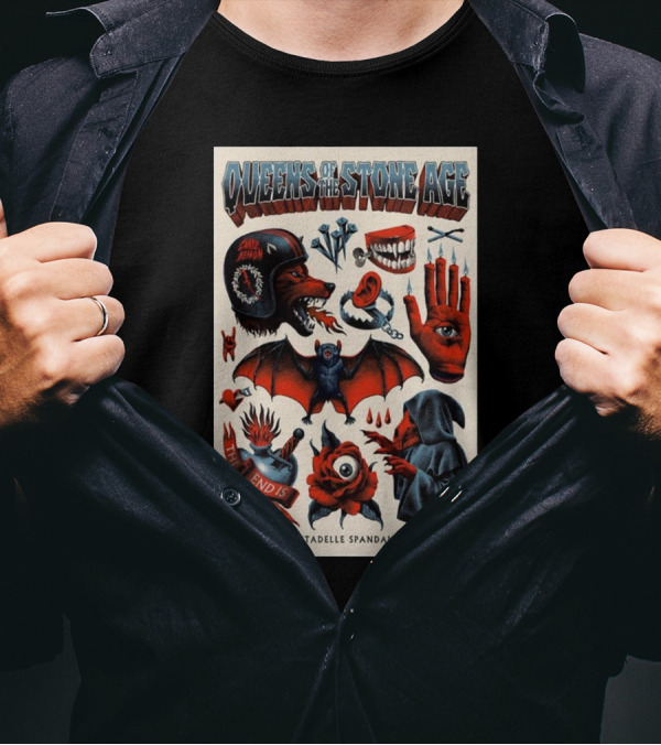Queens Of The Stone Age 16 Juli 2024 Zitadelle Spandau Berlin DE The End Is Nero Tour T-Shirt