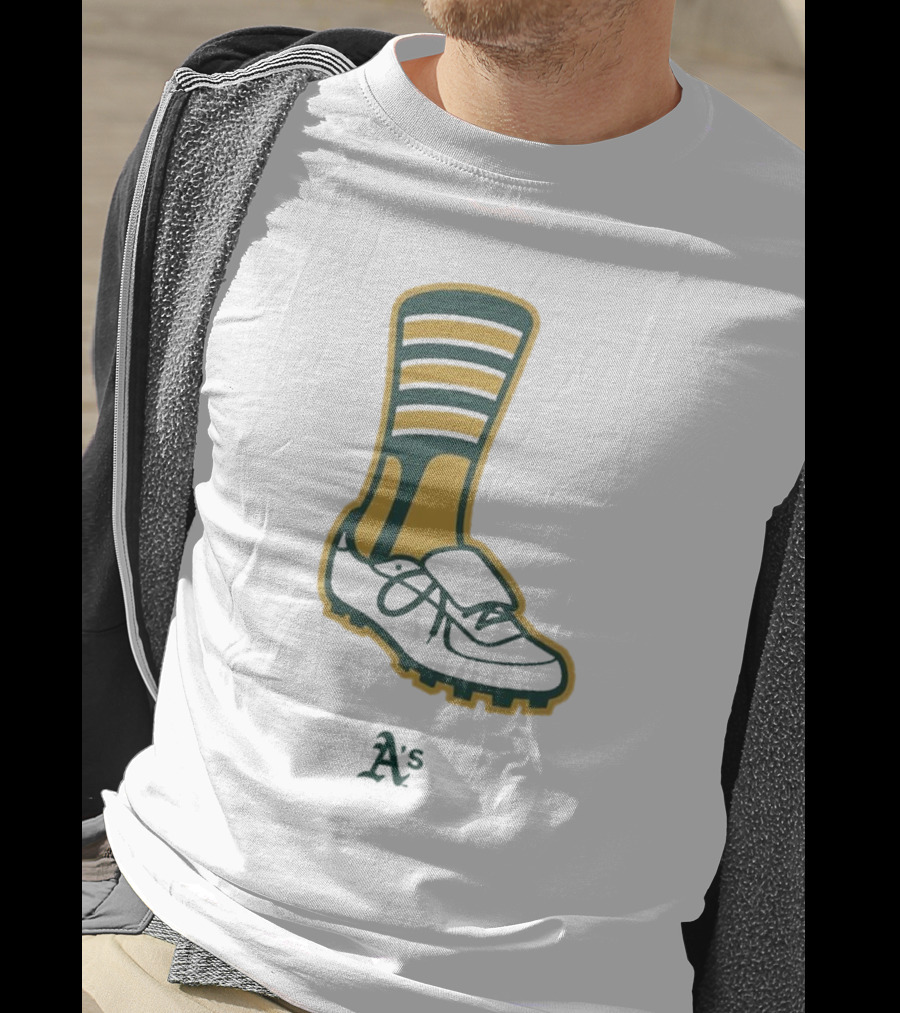 Oakland Athletics A's Iconic Green And Gold Footwear T-Shirt
