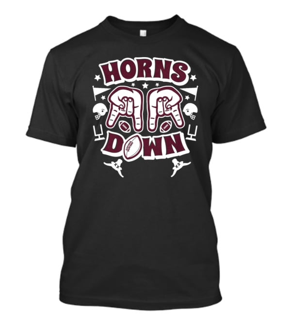 Texas A&M Horns Down Football Helmets Touchdown T-Shirt