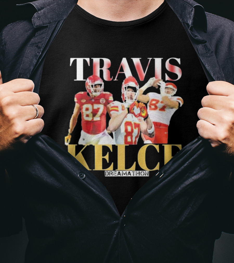 Travis Kelce Kansas City Chiefs Dreamathon Players Action Trio T-Shirt