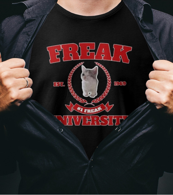 Freak University #1 Freak Cat Est 1969 University Emblem T-Shirt