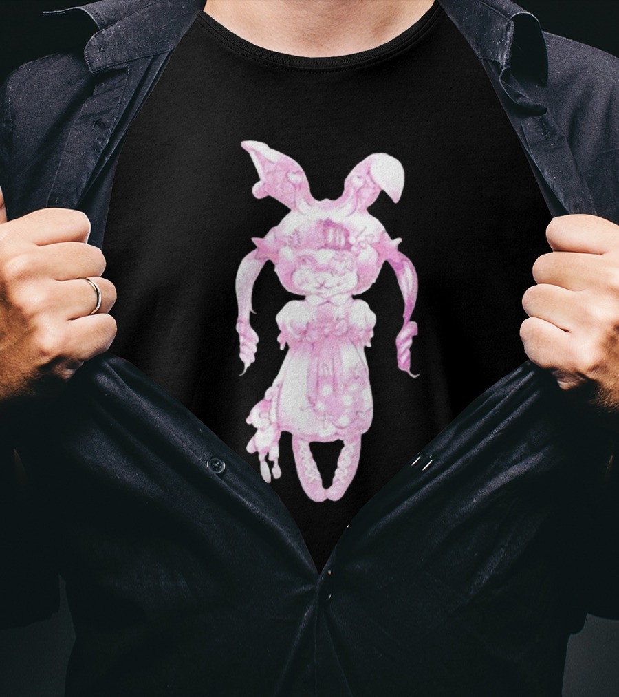 Llvlngdeceased Crybaby Pastel Pink Bunny Painting T-Shirt