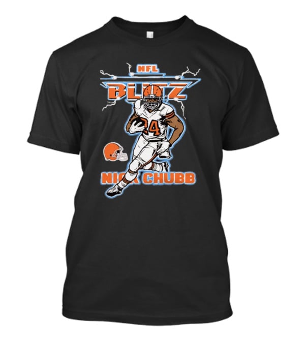 Nick Chubb Cleveland Browns NFL Blitz 24 Lightning T-Shirt