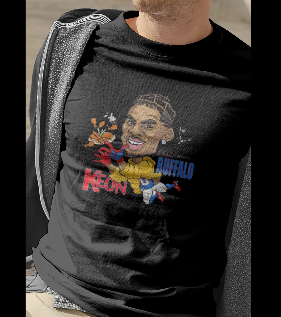 Buffalo Bills Keon Coleman Caricature Signature NFL Welcome T-Shirt