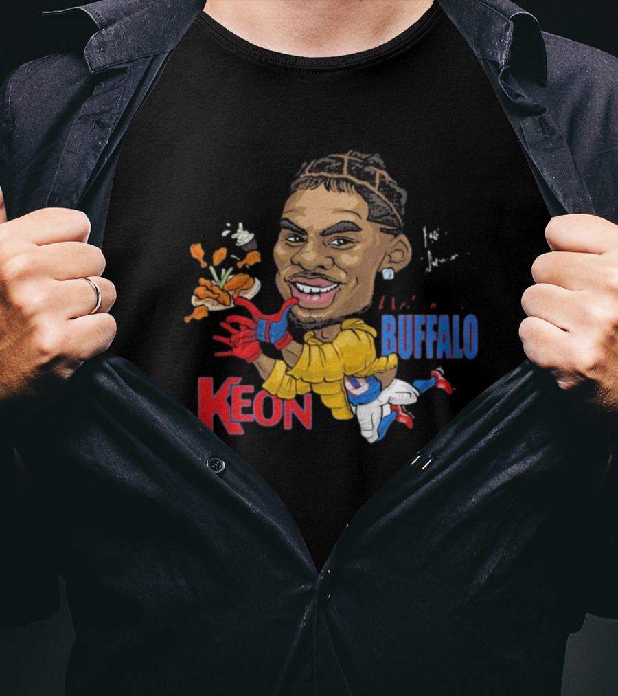 Buffalo Bills Keon Coleman Caricature Signature NFL Welcome T-Shirt